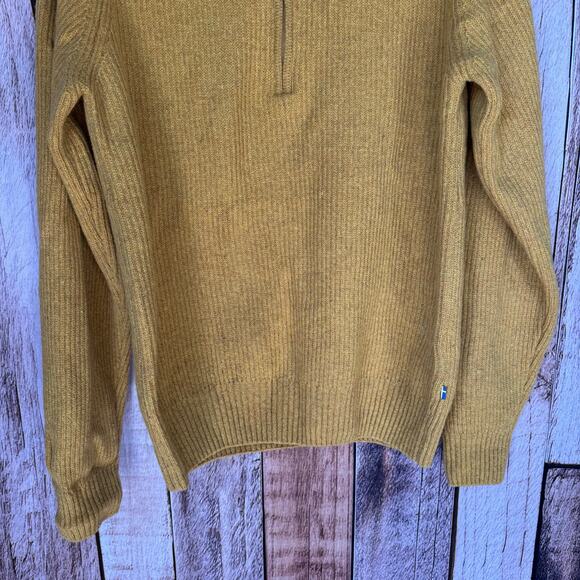 Fjällräven Sweater Pullover Greenland Re-Wool Acorn Recycled Wool Half Zip M - Picture 4 of 9